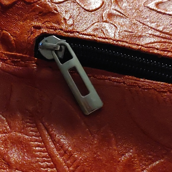 Vintage Borse in Pelle Embossed Leather Purse/Backpack - Picture 4 of 12